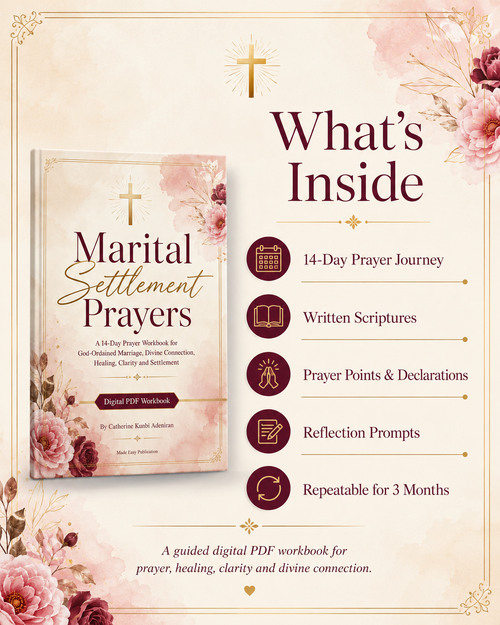 Marital Settlement Prayers PDF Workbook | 14-Day Christian Prayer Guide/ PDF Download/English & French